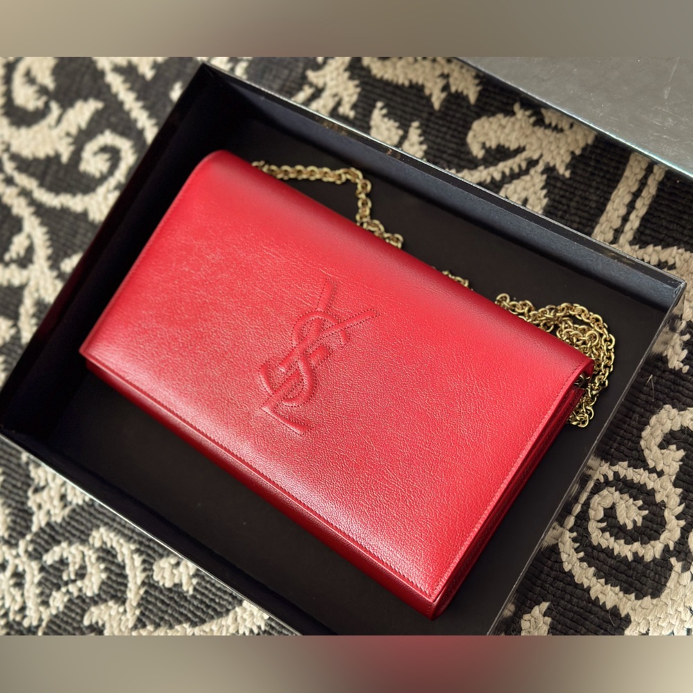 YSL LARGE WALLET WITH CHAIN AND CAN USE AS CLUTCH